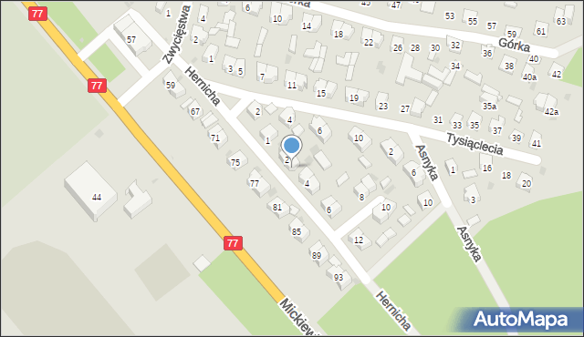 Rudnik nad Sanem, Hernicha Kazimierza, dr., 3, mapa Rudnik nad Sanem