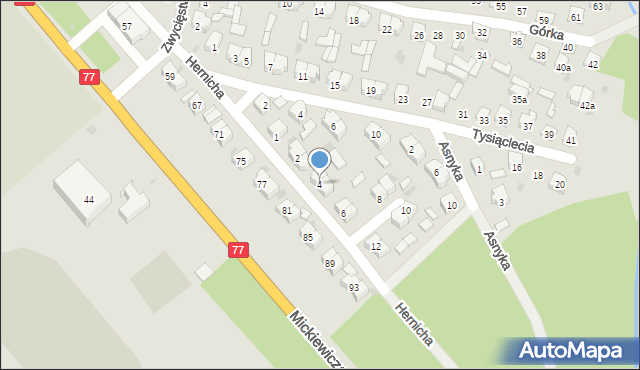 Rudnik nad Sanem, Hernicha Kazimierza, dr., 4, mapa Rudnik nad Sanem