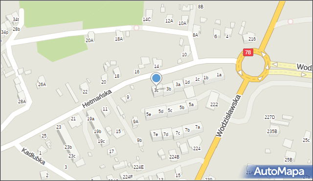 Rybnik, Hetmańska, 3c, mapa Rybnika