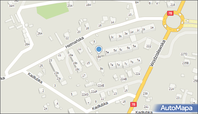 Rybnik, Hetmańska, 9A, mapa Rybnika