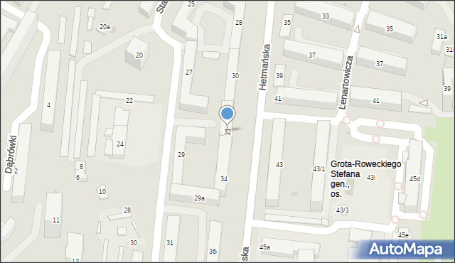 Rzeszów, Hetmańska, 32, mapa Rzeszów