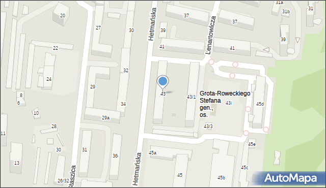 Rzeszów, Hetmańska, 43, mapa Rzeszów