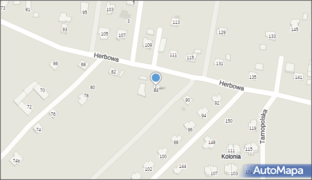 Rzeszów, Herbowa, 84, mapa Rzeszów