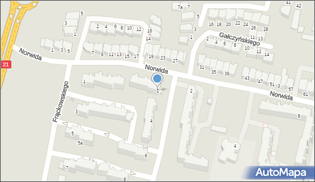 Słupsk, Herbsta Stanisława, prof., 2, mapa Słupska