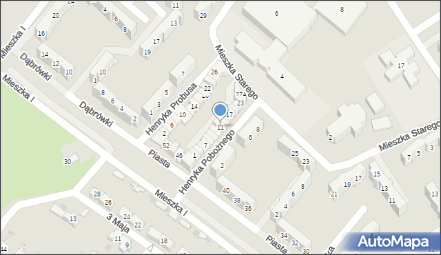 Świebodzice, Henryka Pobożnego, 11, mapa Świebodzice