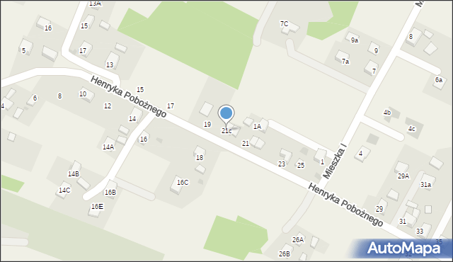Świerklany, Henryka Pobożnego, 21c, mapa Świerklany