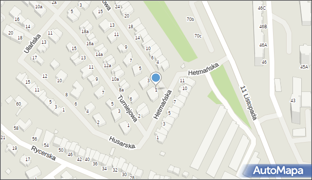 Świnoujście, Herbowa, 1, mapa Świnoujście
