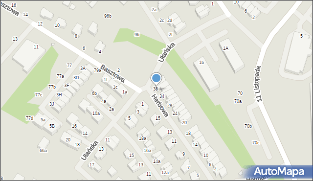 Świnoujście, Herbowa, 36, mapa Świnoujście