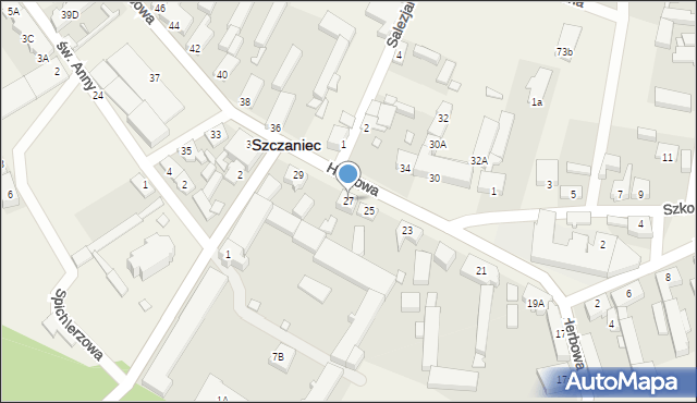 Szczaniec, Herbowa, 27, mapa Szczaniec