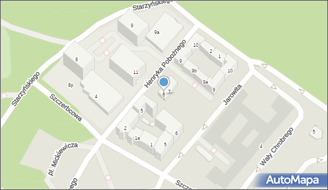Szczecin, Henryka Pobożnego, 6, mapa Szczecina