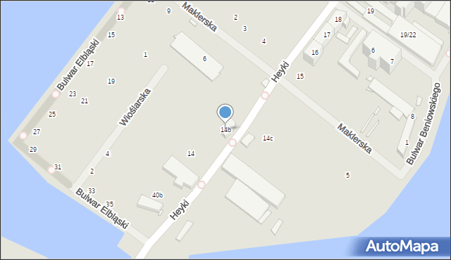 Szczecin, Heyki Leona, 14b, mapa Szczecina