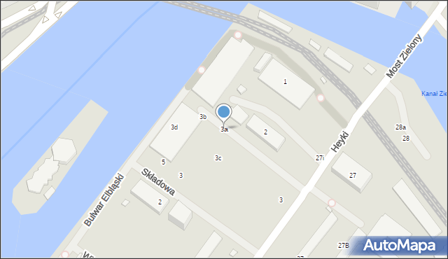 Szczecin, Heyki Leona, 3a, mapa Szczecina