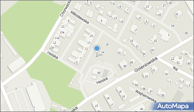 Szczecin, Helska, 12, mapa Szczecina