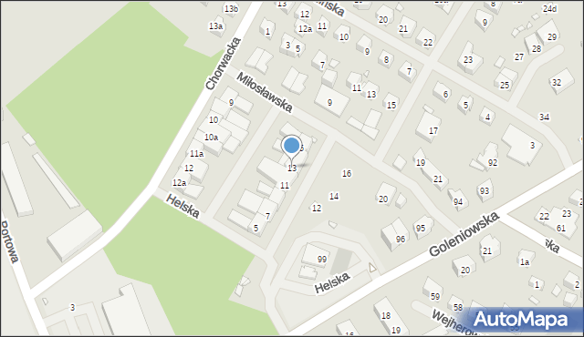 Szczecin, Helska, 13, mapa Szczecina