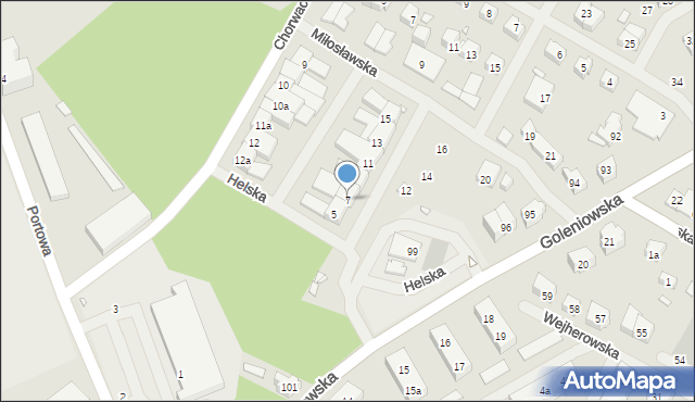 Szczecin, Helska, 7, mapa Szczecina