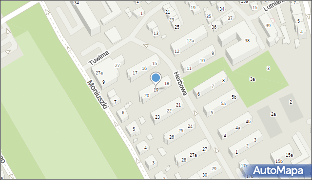 Szczecin, Herbowa, 19, mapa Szczecina
