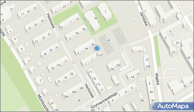 Szczecin, Herbowa, 3, mapa Szczecina