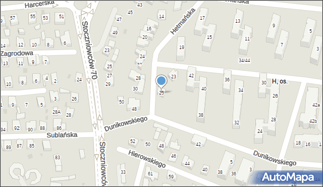 Tychy, Hetmańska, 25, mapa Tychów