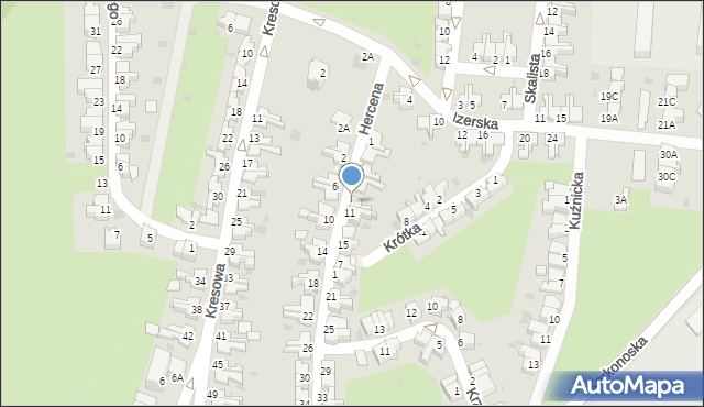 Wałbrzych, Hercena Aleksandra, 9, mapa Wałbrzycha