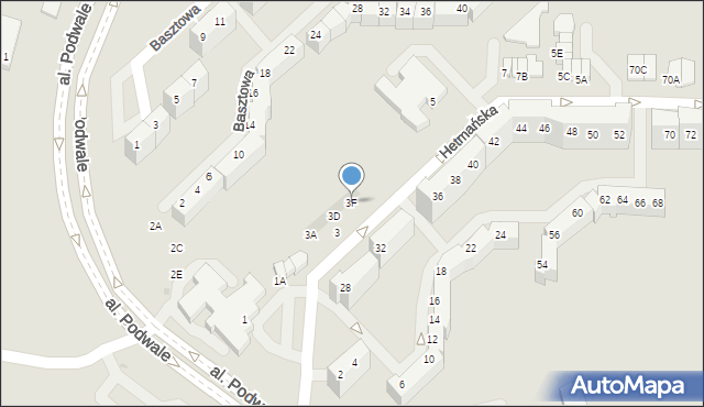 Wałbrzych, Hetmańska, 3F, mapa Wałbrzycha