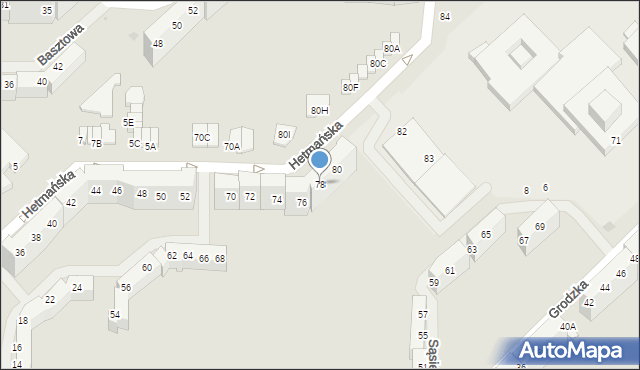 Wałbrzych, Hetmańska, 78, mapa Wałbrzycha
