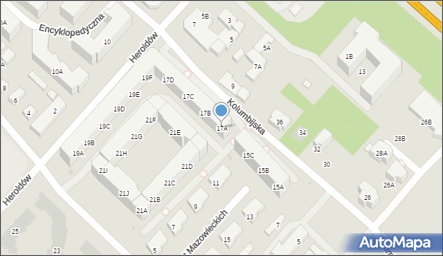 Warszawa, Heroldów, 17A, mapa Warszawy