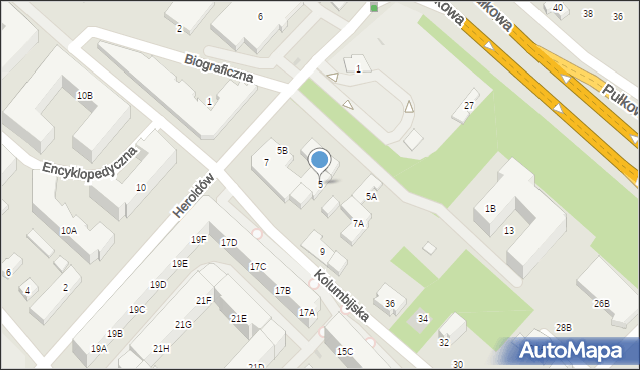 Warszawa, Heroldów, 5, mapa Warszawy