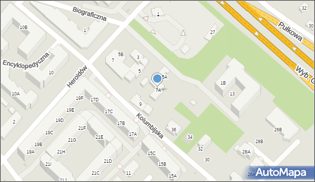 Warszawa, Heroldów, 7A, mapa Warszawy