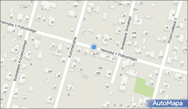 Warszawa, Henryka II Pobożnego, 19, mapa Warszawy