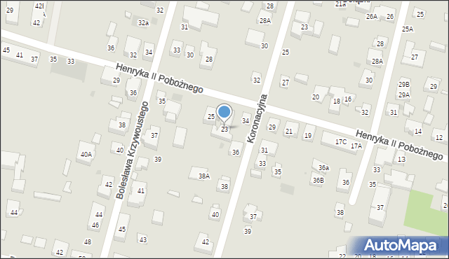 Warszawa, Henryka II Pobożnego, 23, mapa Warszawy