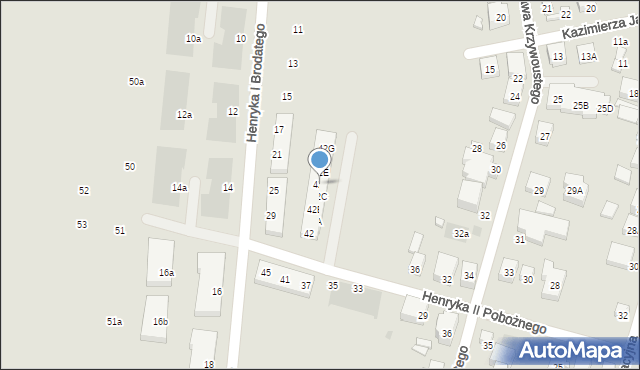 Warszawa, Henryka II Pobożnego, 42D, mapa Warszawy