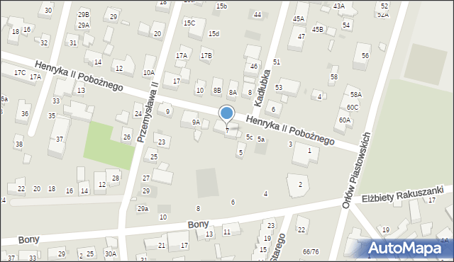 Warszawa, Henryka II Pobożnego, 7, mapa Warszawy