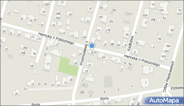 Warszawa, Henryka II Pobożnego, 9, mapa Warszawy