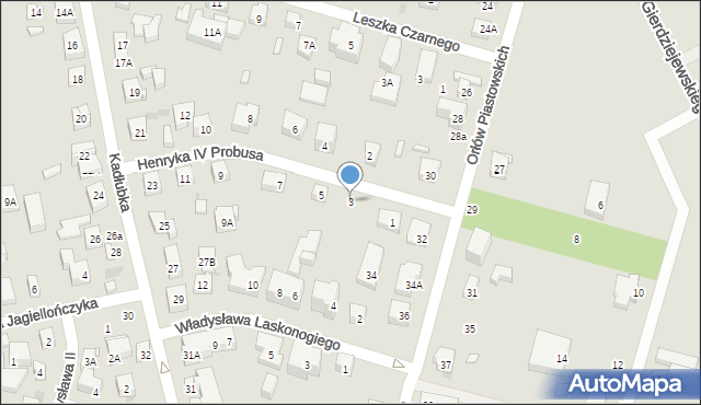 Warszawa, Henryka IV Probusa, 3, mapa Warszawy