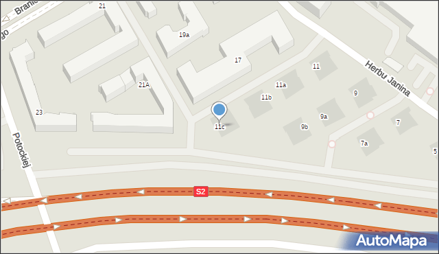 Warszawa, Herbu Janina, 11c, mapa Warszawy