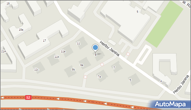 Warszawa, Herbu Janina, 9, mapa Warszawy