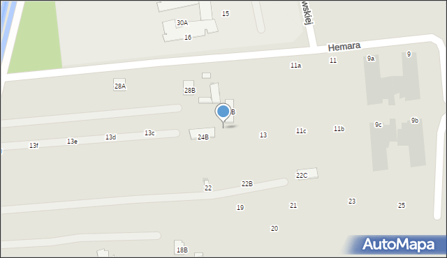 Warszawa, Hemara Mariana, 13a, mapa Warszawy