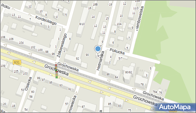 Warszawa, Hetmańska, 5, mapa Warszawy