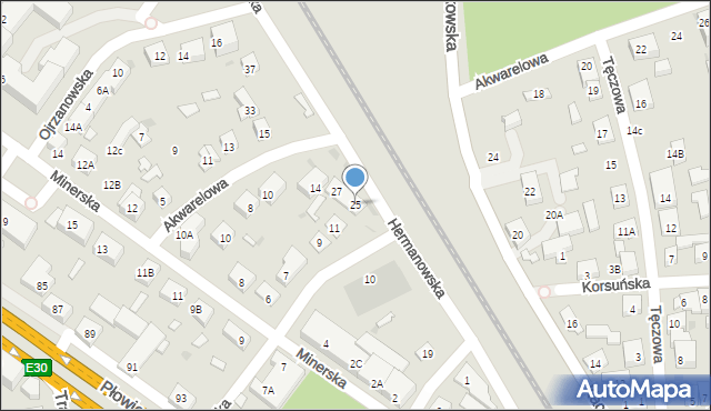 Warszawa, Hermanowska, 25, mapa Warszawy