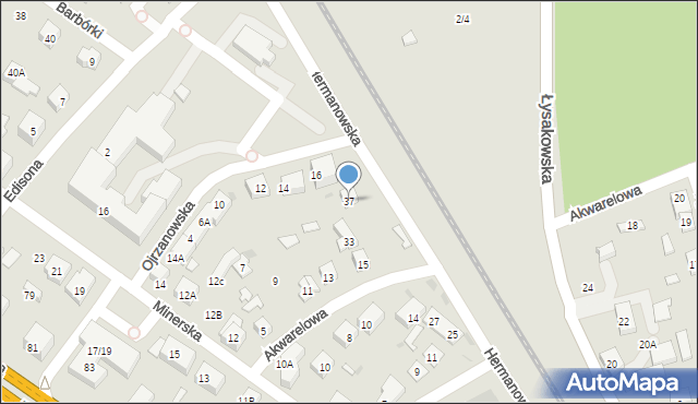 Warszawa, Hermanowska, 37, mapa Warszawy