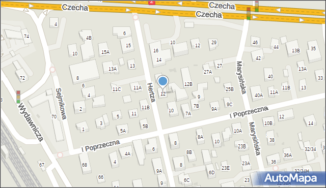 Warszawa, Hertza Benedykta, 12, mapa Warszawy