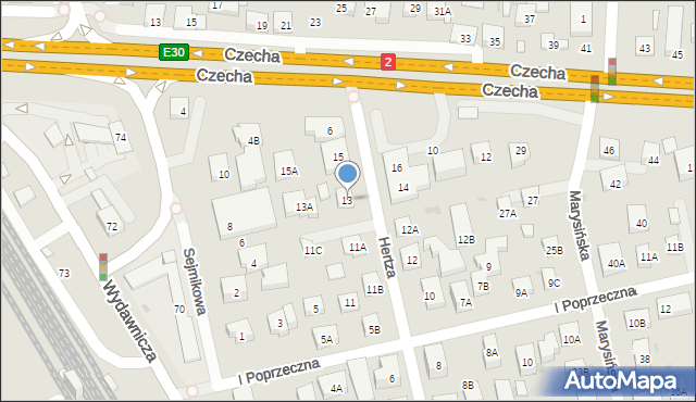 Warszawa, Hertza Benedykta, 13, mapa Warszawy