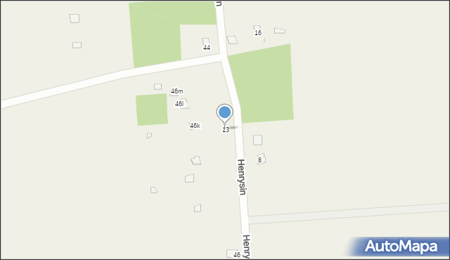 Wielęcin, Henrysin, 13, mapa Wielęcin