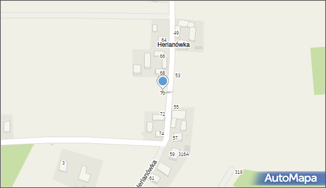 Wielmoża, Herianówka, 70, mapa Wielmoża