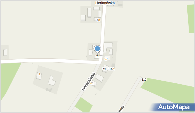 Wielmoża, Herianówka, 74, mapa Wielmoża