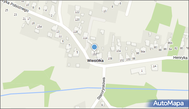 Wiesiółka, Henryka Pobożnego, 112, mapa Wiesiółka