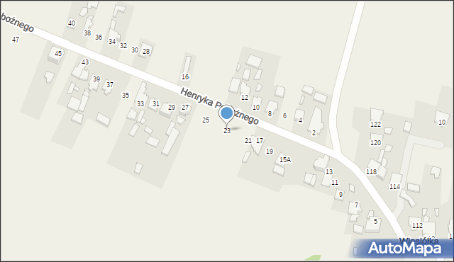 Wiesiółka, Henryka Pobożnego, 23, mapa Wiesiółka