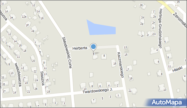 Wołów, Herberta Zbigniewa, 6, mapa Wołów