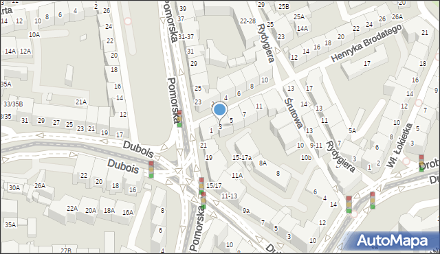 Wrocław, Henryka Brodatego, 3, mapa Wrocławia