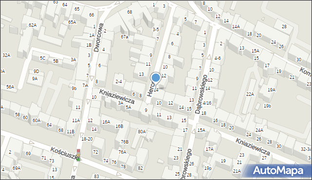 Wrocław, Hercena Aleksandra, 14, mapa Wrocławia